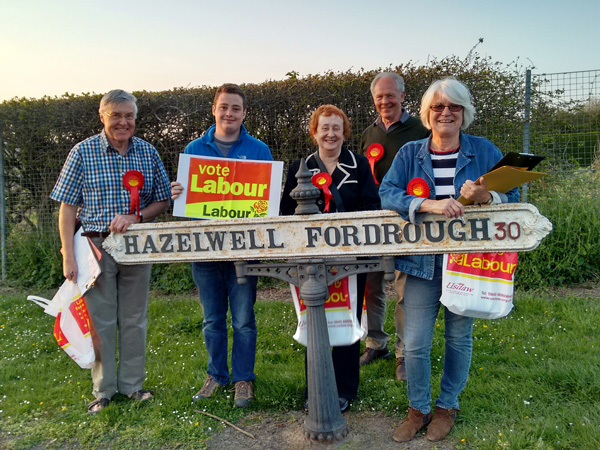 Bournville Labour Party Campaign Team with local Bournville Ward candidate Mary Locke in Stirchley